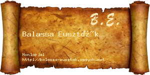 Balassa Euszták névjegykártya